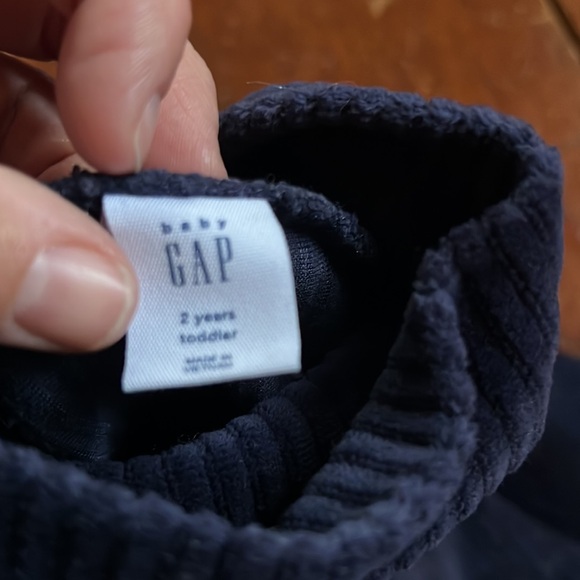 Navy blue ribbed corduroy style dress - Picture 4 of 5